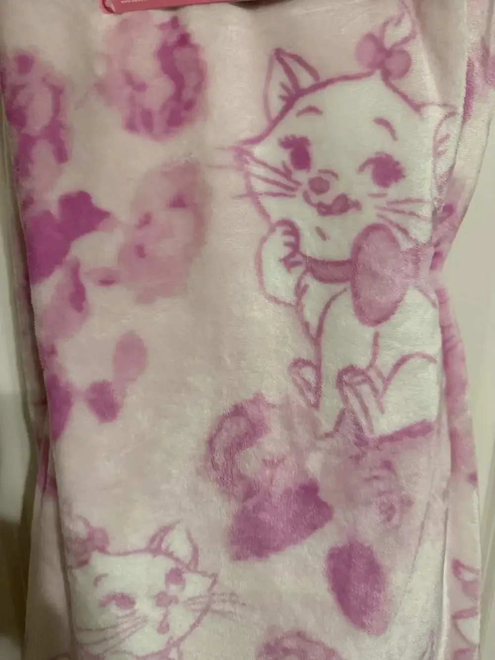 Disney The Aristocats Marie Pink Floral Plush Blanket Twin Size